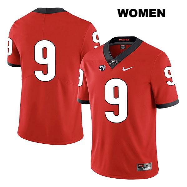 Georgia Bulldogs Women's Ameer Speed #9 NCAA No Name Legend Authentic Red Nike Stitched College Football Jersey QYW5756KW